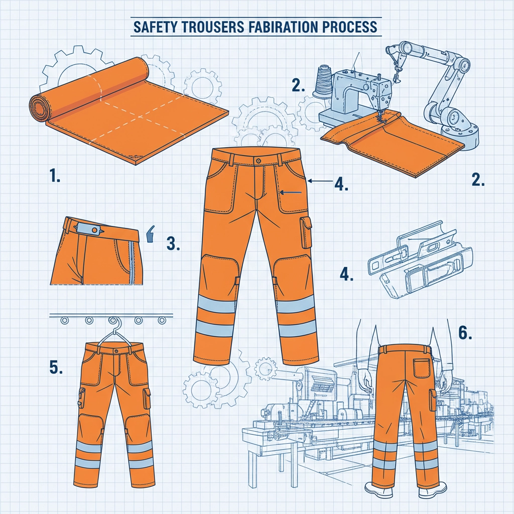 High Visibility Orange Safety Trousers for Industrial Safety