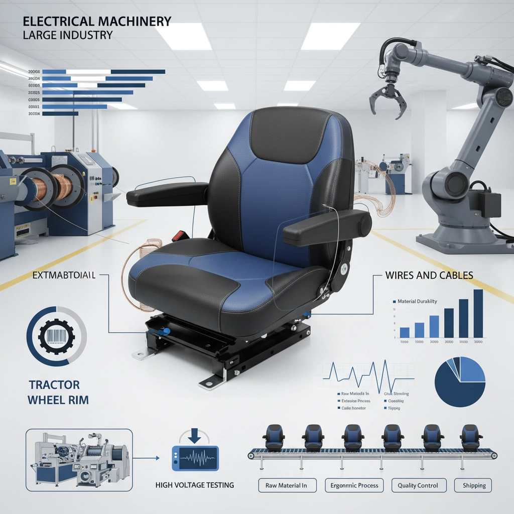 Ergonomic Lawn Mower Seat with Armrest for Operator Comfort