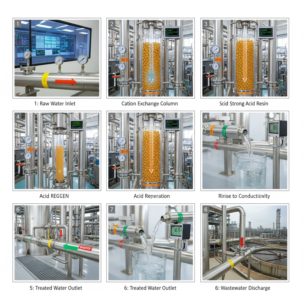 Industrial Cation Exchange Water Treatment for High Purity Water