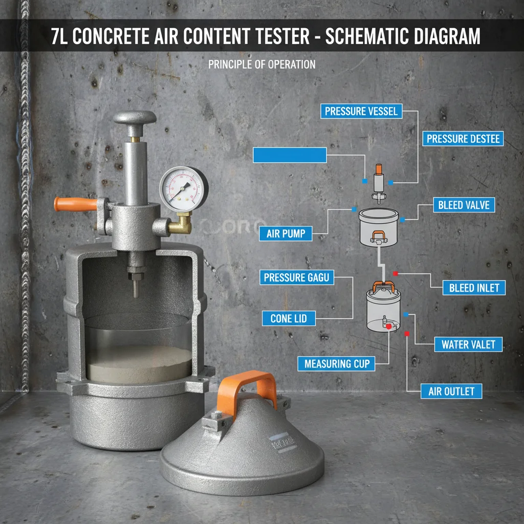 Precision Testing with 7L Concrete Air Content tester for Quality