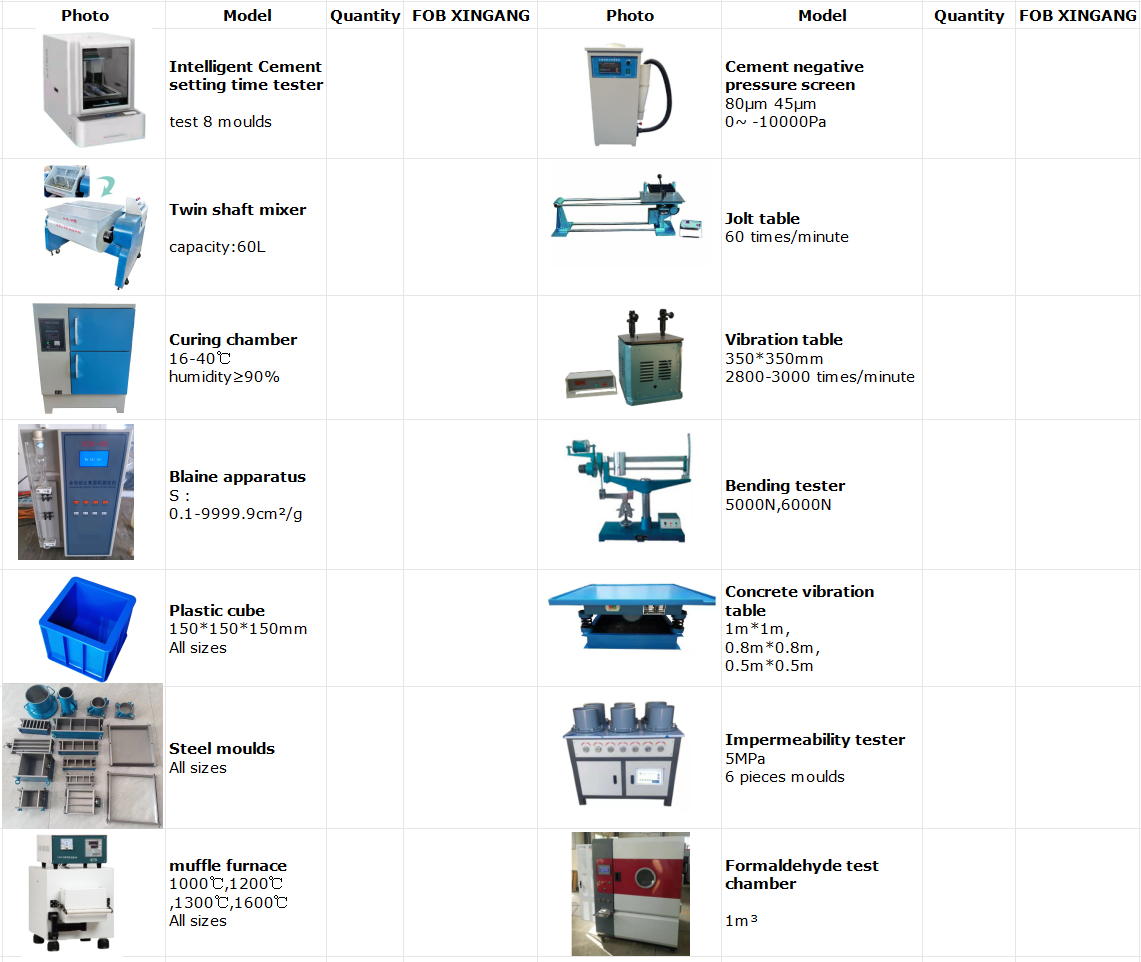 cement concrete laboratory instruments