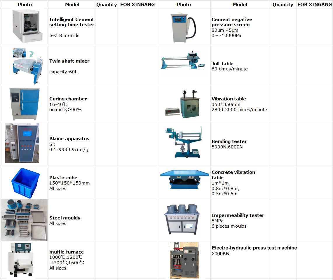 cement concrete laboratory instruments
