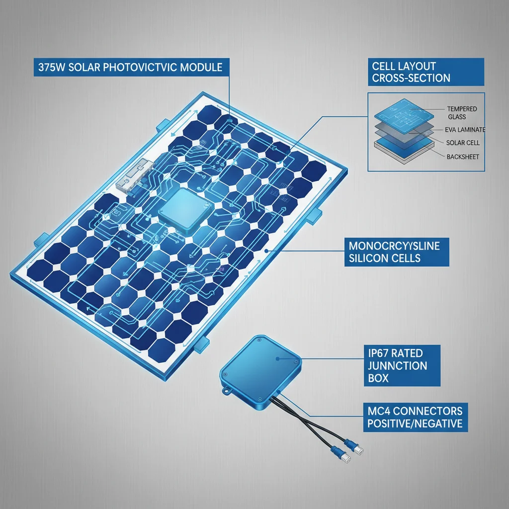 High Efficiency 375w solar panel for Sustainable Energy Solutions