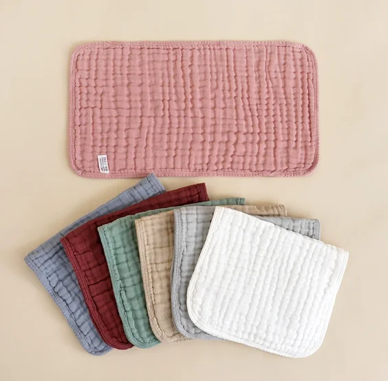 Soft 6 Layers Cotton Muslin Fabric Baby Bib Muslin Burping Cloth