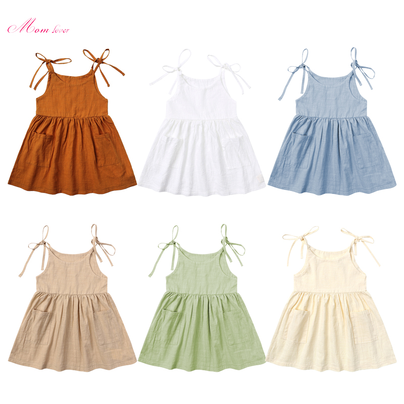 Tüdruk’ s tahke kleit varrukateta mini kleidid suve ranna päikesekleit