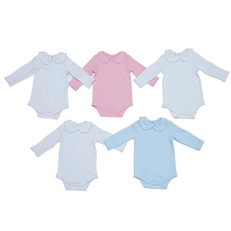 Baby Clothes Custom Picot Trim Baby Onesie from Shijiazhuang Kuaite Clothing Co., Ltd