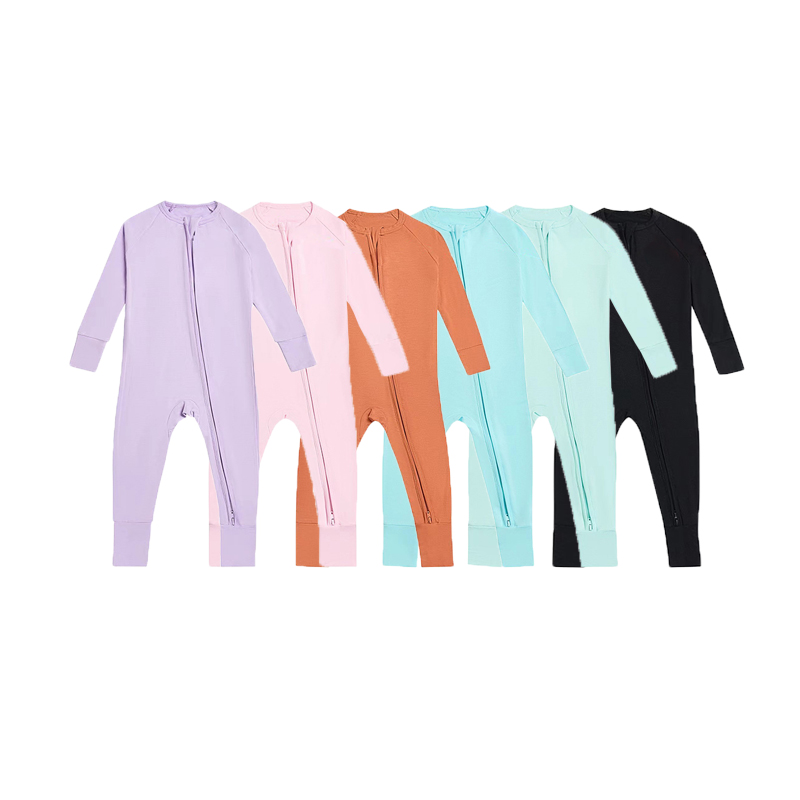 Бамбук Baby Пижама Zipper Footie Пижама Romper