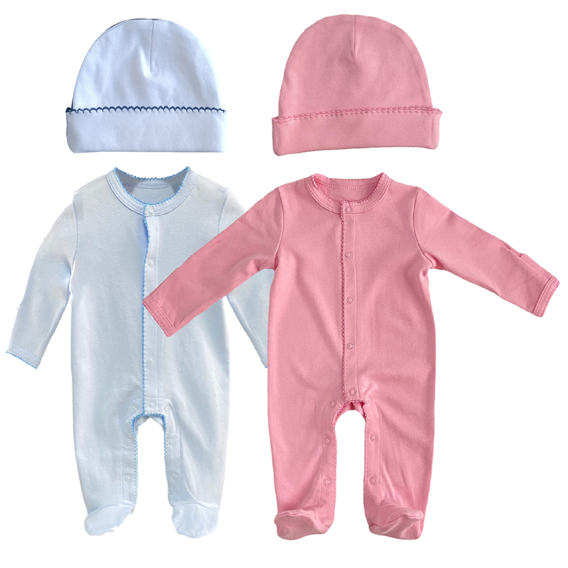 Өзгөчө органикалык Пахта Picot Trim Footie Swaddle Set
