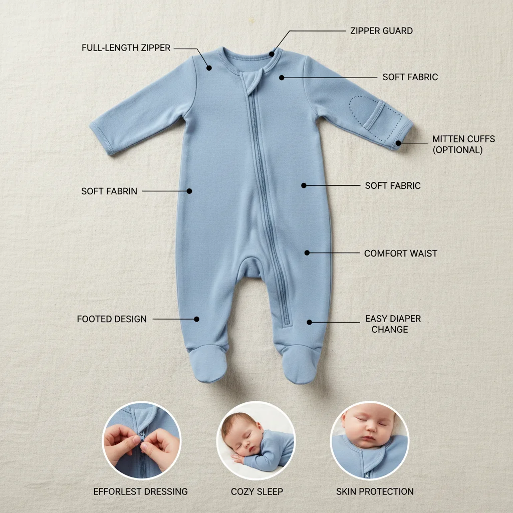 The Convenience of Infant Onesies with Zipper for Modern Parenting