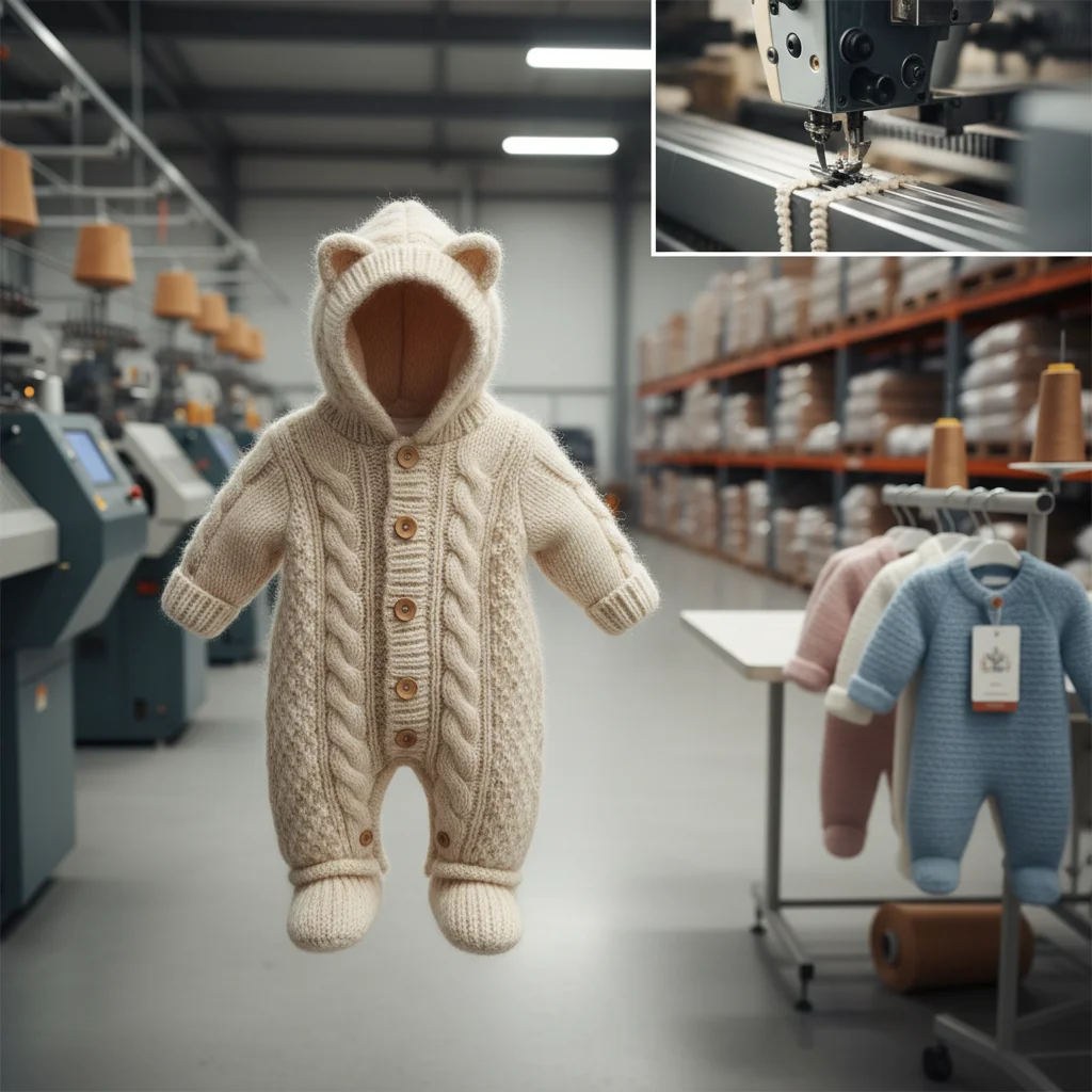 Premium Knitting Newborn Bodysuit Winter