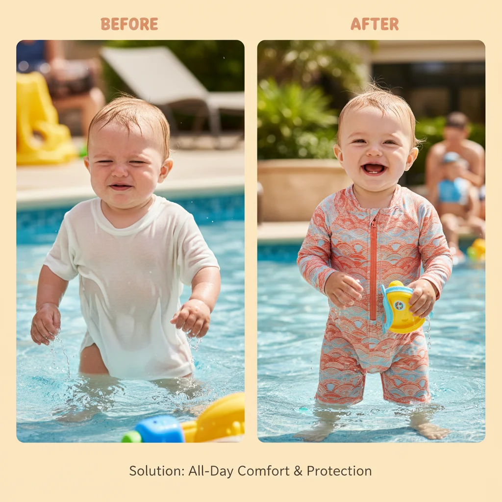 Protective Infant Swim Bodysuit for UV Protection and Baby Safety