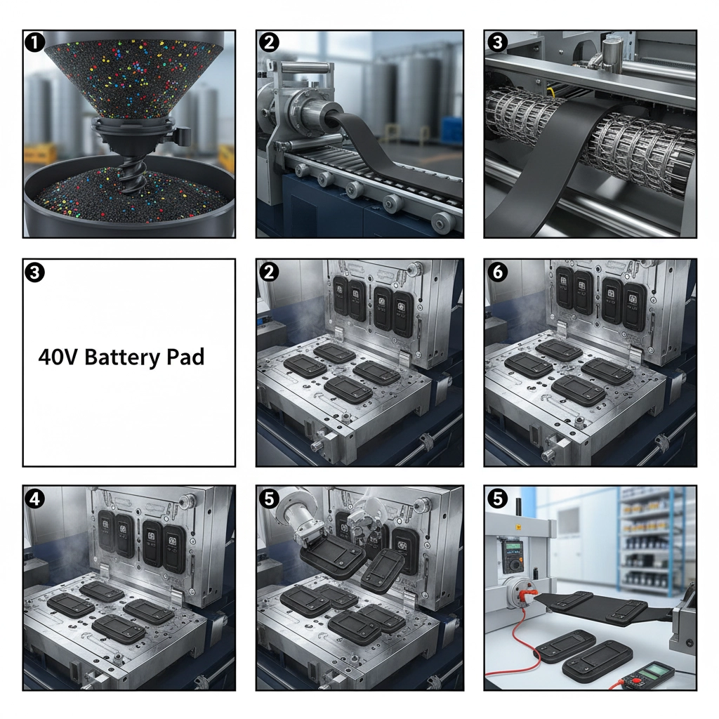 High Performance 40V Battery Pad for Vibration Dampening