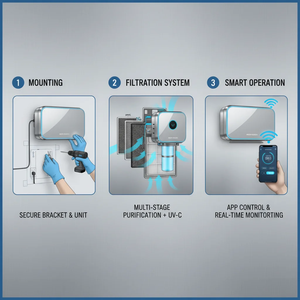 Protecting Crews with Wall Mounted Air Purifier with UV Light for Construction Sites