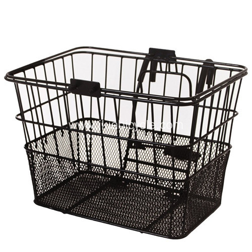 Black Steel Wire Bicycle Basket