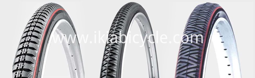 Black Bike Tire with Kinds Flowers