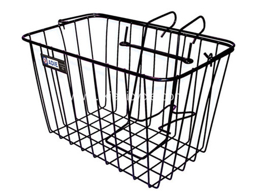 Black Steel Wire Bicycle Basket