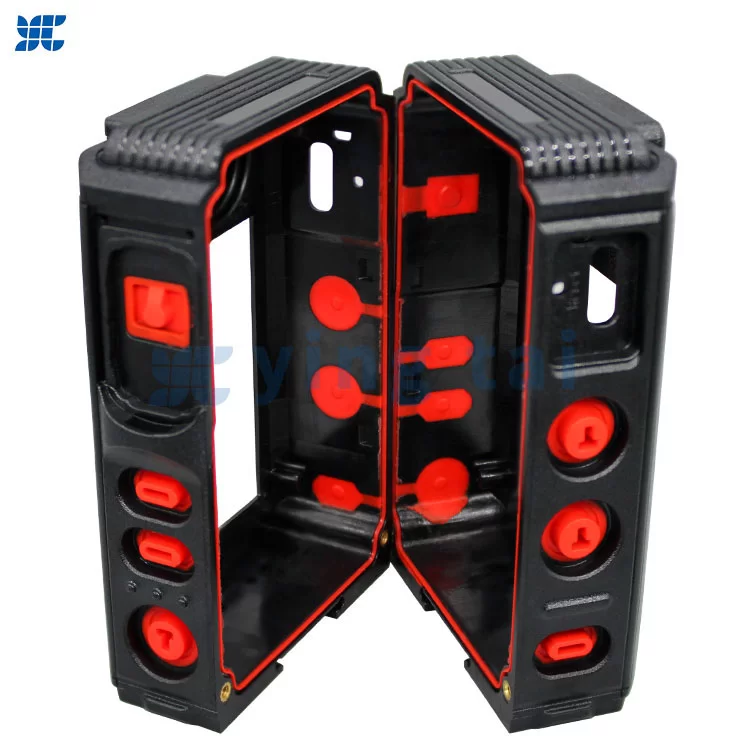 Electronic injection molded casing Liquid silicone button LSR Silicone Package Plastic Frame