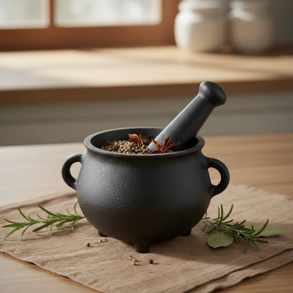 Explore the Benefits of a Cast Iron Cauldron Mortar and Pestle Set for Culinary and Herbal Uses