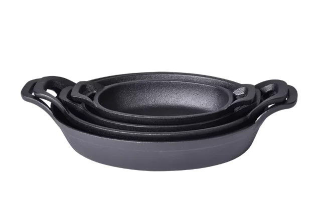 3 Piece Cast Iron Pan Set for Induction Cooktops