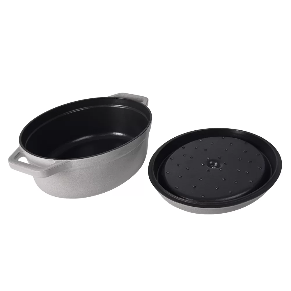 Truffle White Enameled Pot