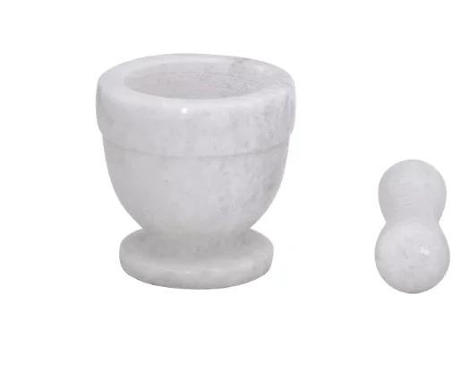 Timeless Craft with Large White Marble Mortar and Pestle