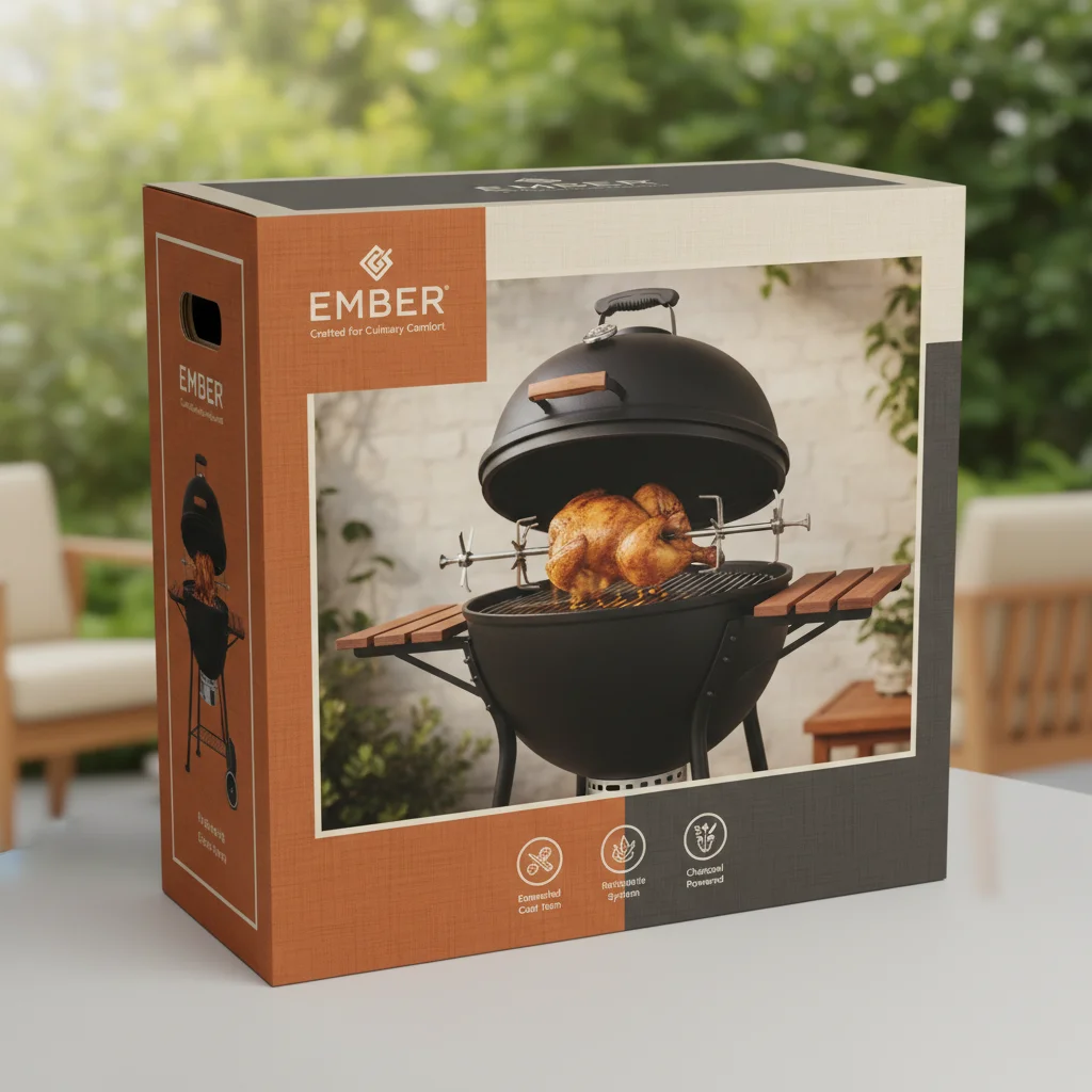 Elevate Your Outdoor Dining with a Large Charcoal BBQ with Rotisserie