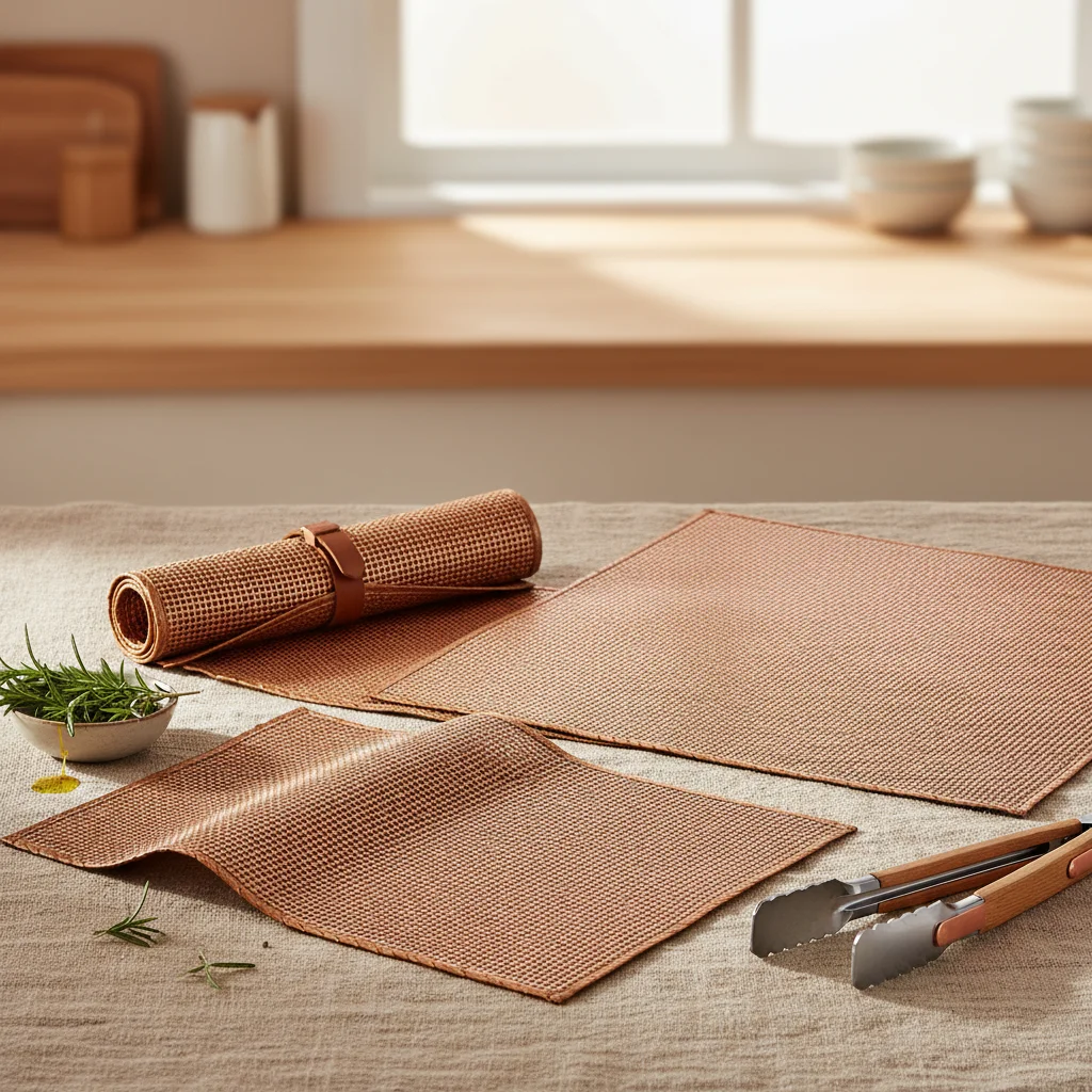 Copper BBQ Grill Mat for Non Stick Grilling and Easy Cleanup