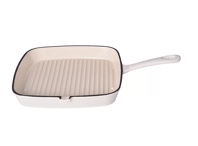 Enamel cast iron grill pan