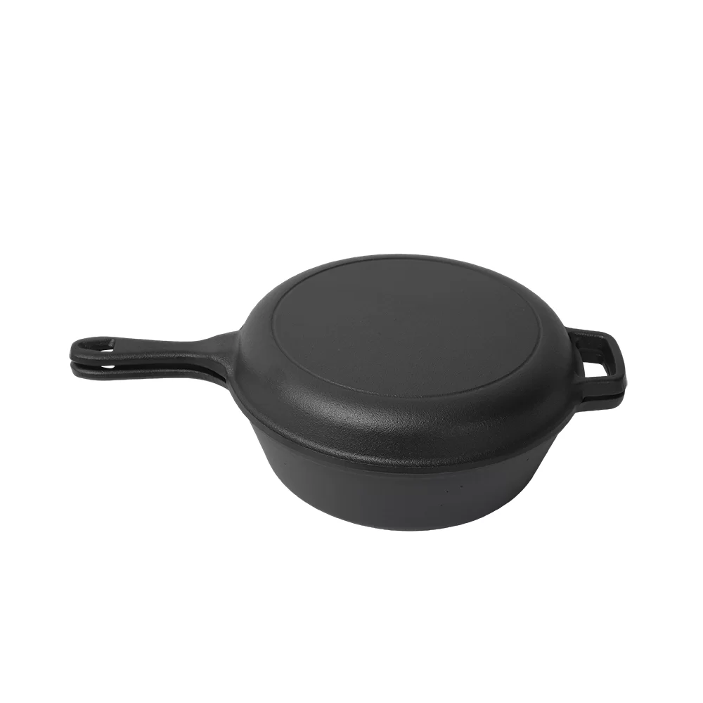 Camping 2-in-1 Cast Iron Dutch Oven