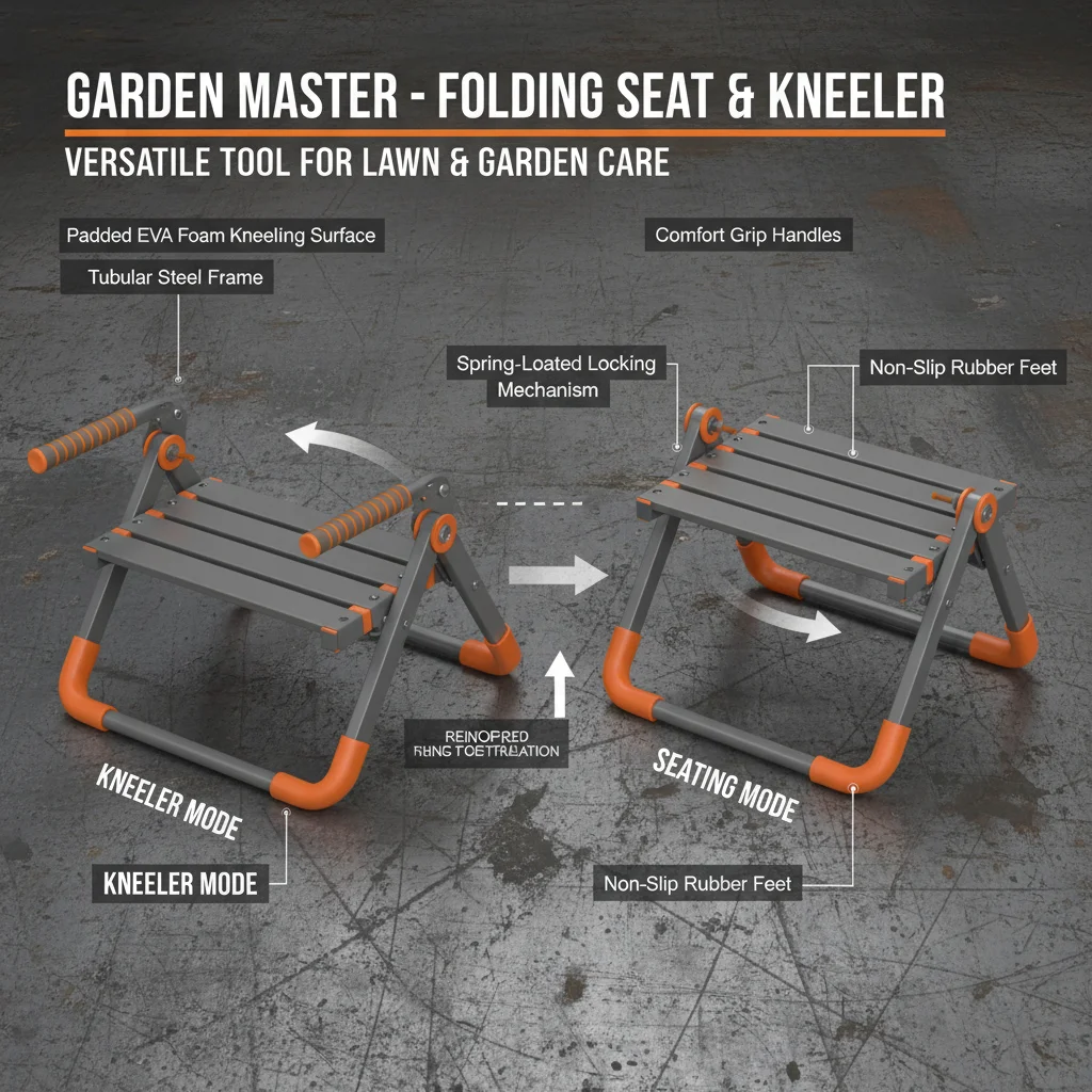 The HB Archerfish 2 in 1 Garden Folding Seat and Kneeler for Comfortable Gardening
