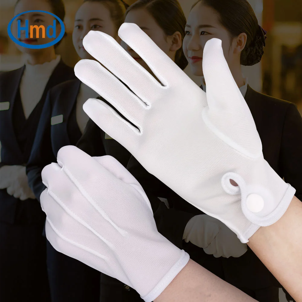Glissement réglable de blanc noir de gants formels de polyester de boucle non pleine grandeur respirable