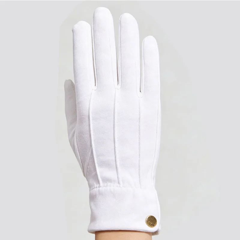 Gants formels à fermeture à pression en métal | Gants de conduite de sécurité de cérémonie noirs et blancs