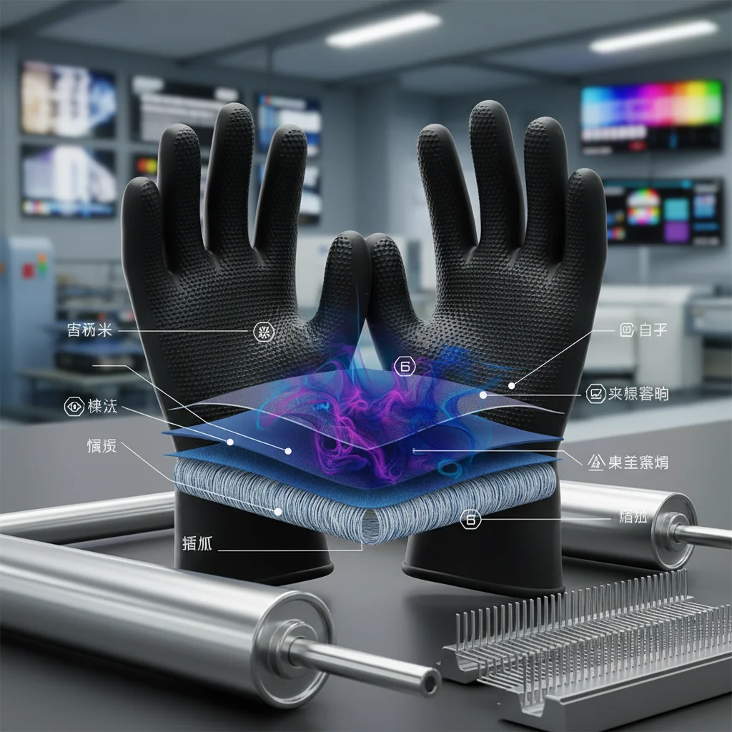 Premium Industrial Black Cleaning Gloves Engineering
