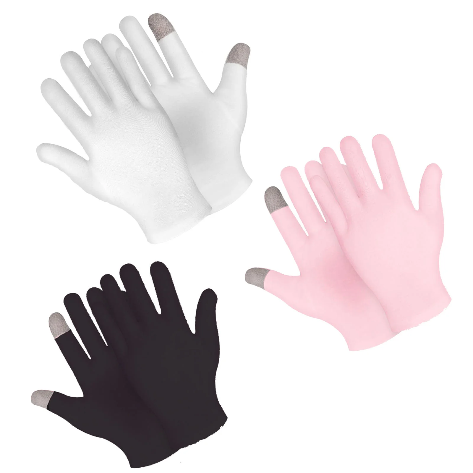 Gants hydratants pour les mains en coton de qualité supérieure, en Fiber d’argent pour écran, gants de SPA hydratants pour peau sèche, poignet élastique, lavables en Machine