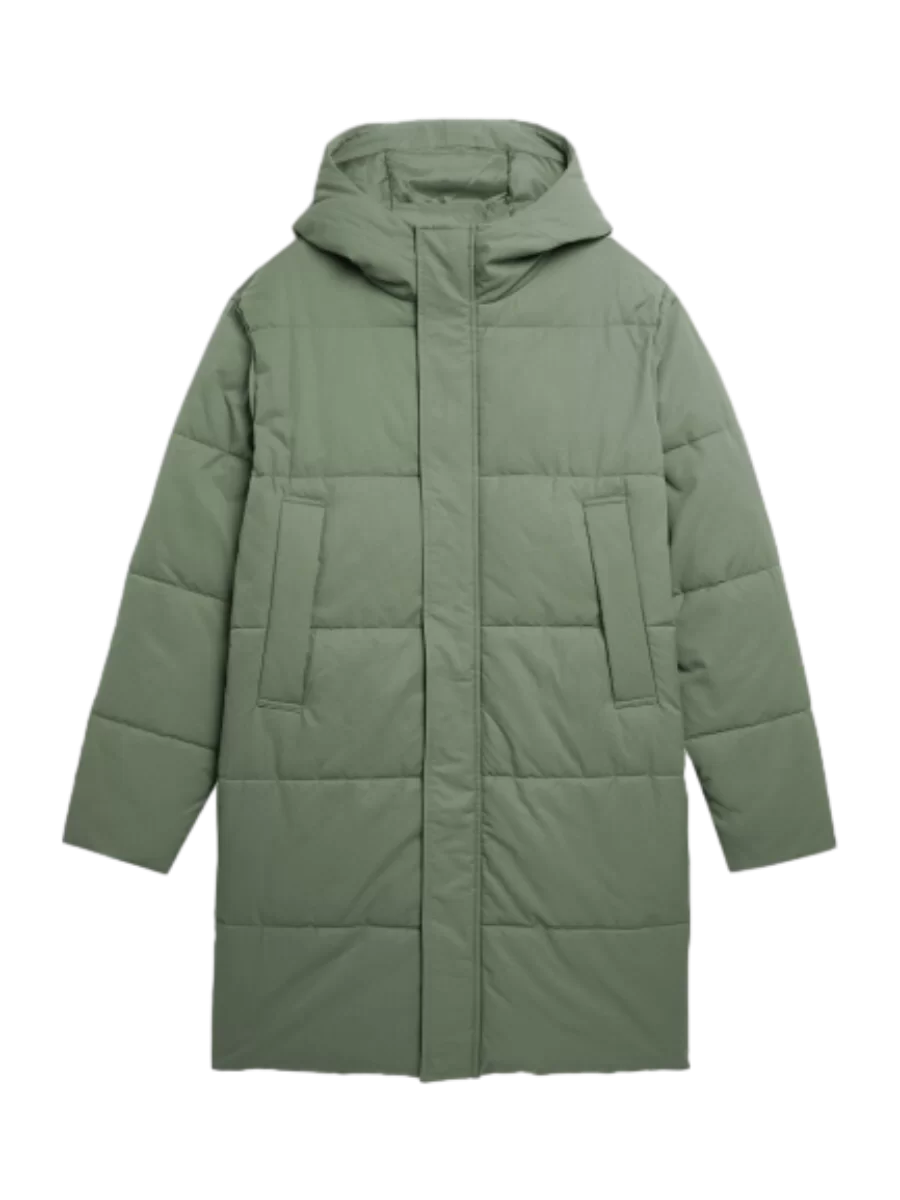 Casaco longo acolchoado casual dos Página inicialns