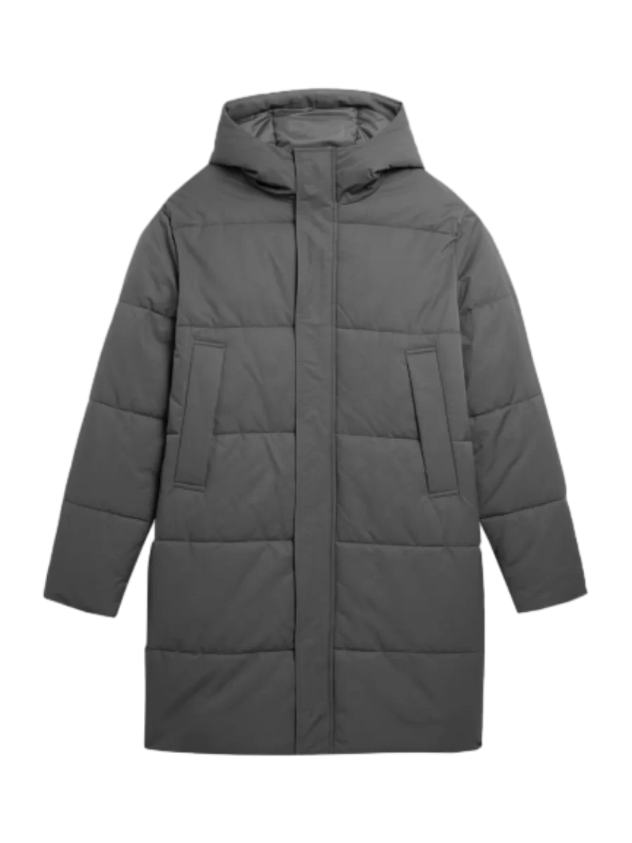 Casaco longo acolchoado casual dos Página inicialns