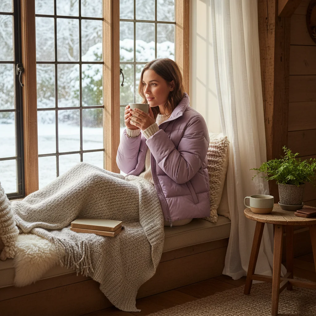 Discover the Style and Warmth of the Lilac Puffer Jacket This Winter