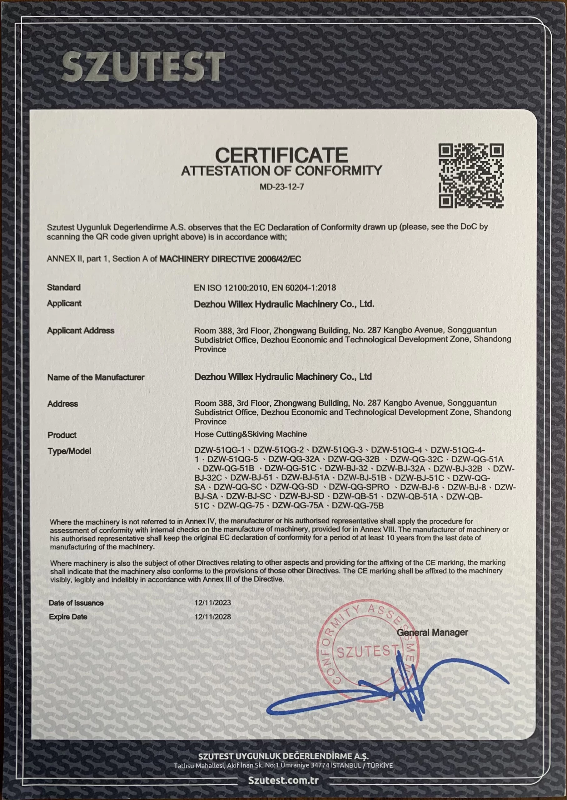 hydraulic hose crimping machine manufacturer