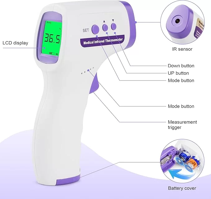 Non-Contact Digital Infrared Thermometer For Home And Clinical Use