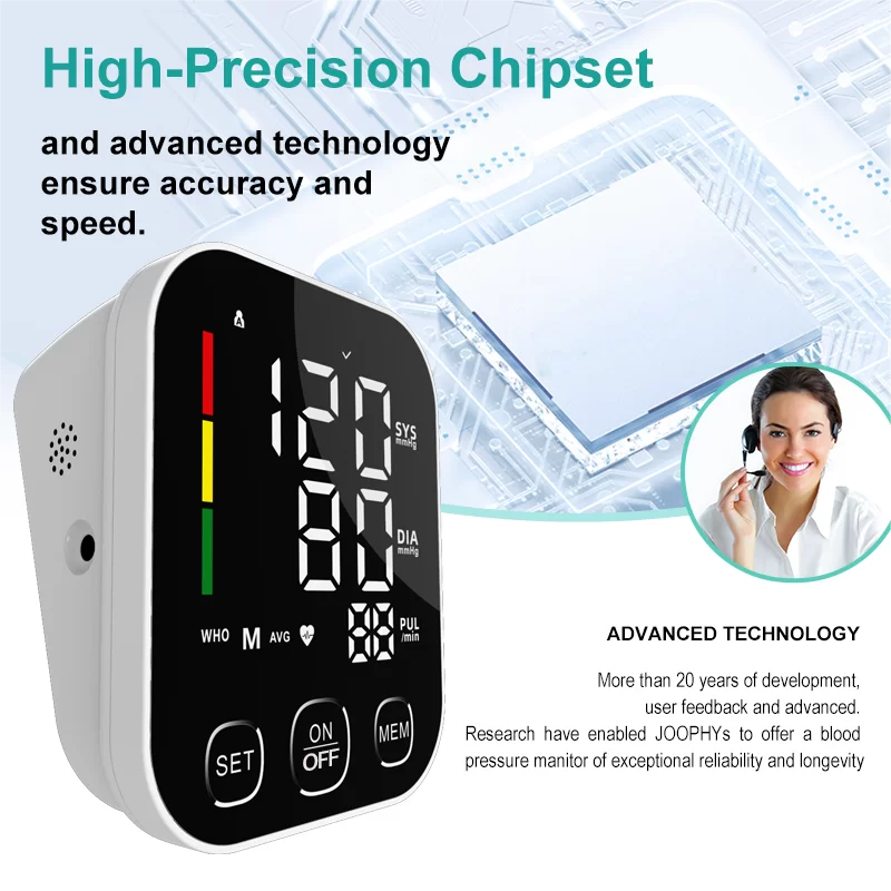 جهاز قياس ضغط الدم الرقمي الذكي من أعلى الذراع مع سوار كبير