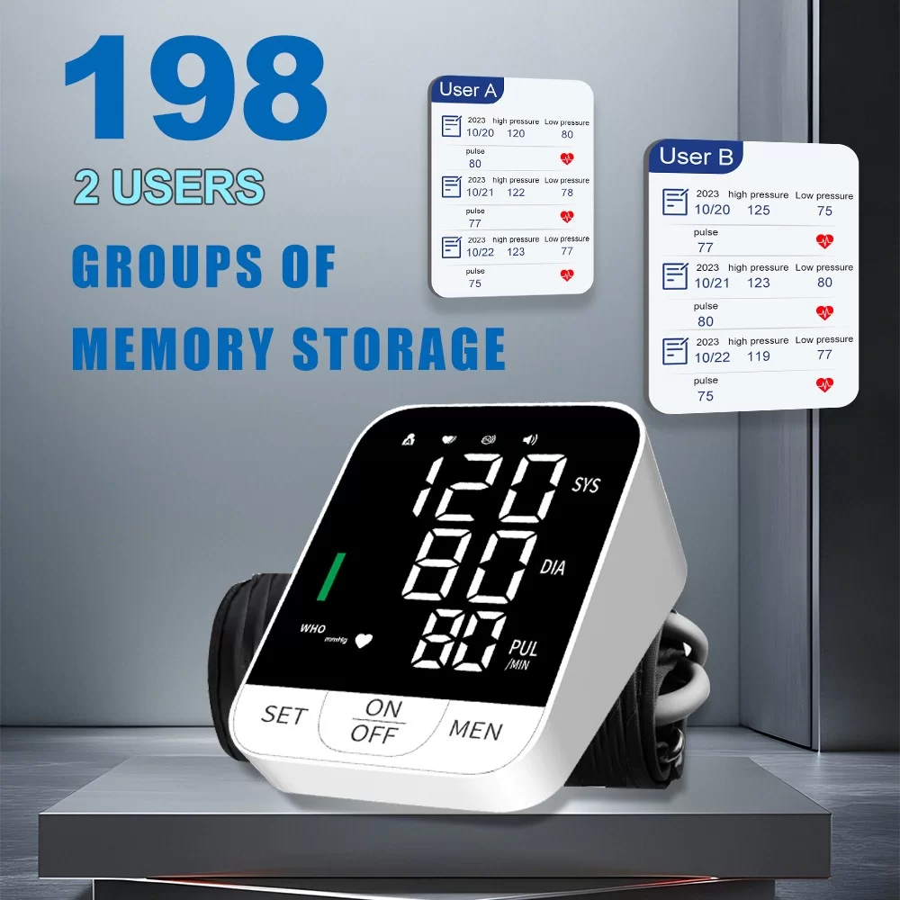 Automatic Upper Arm Blood Pressure Monitor With Dual-User Memory