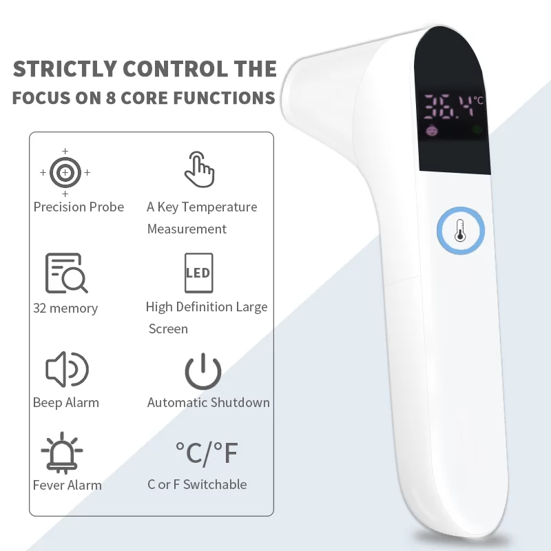 Infrared Forehead Thermometer With Digital LCD Display