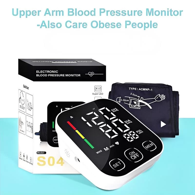 جهاز قياس ضغط الدم الرقمي الذكي من أعلى الذراع مع سوار كبير