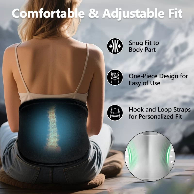 لفافة خصر مضغوطة باردة قابلة للتعديل لتخفيف الألم والتعافي