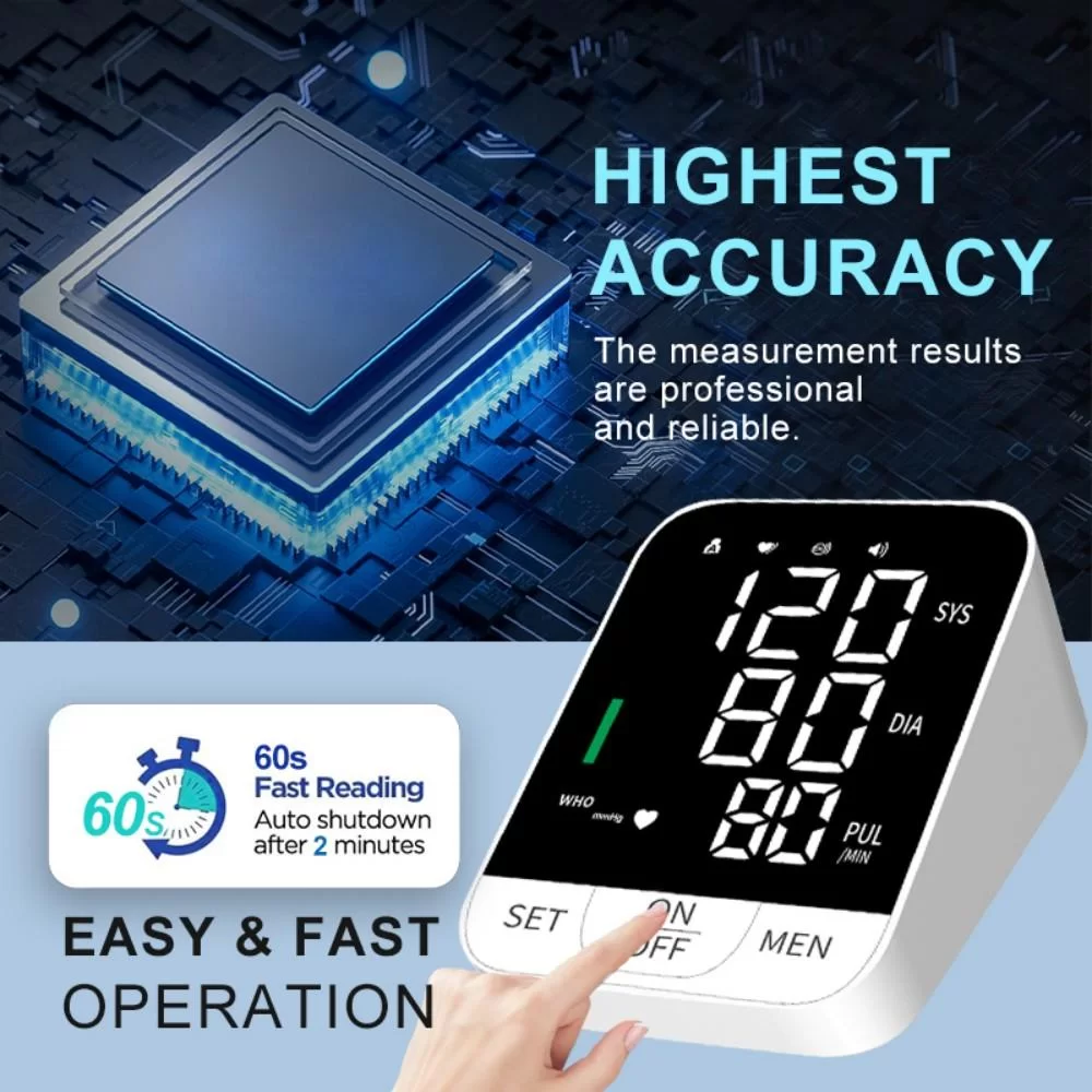 Automatic Upper Arm Blood Pressure Monitor With Dual-User Memory