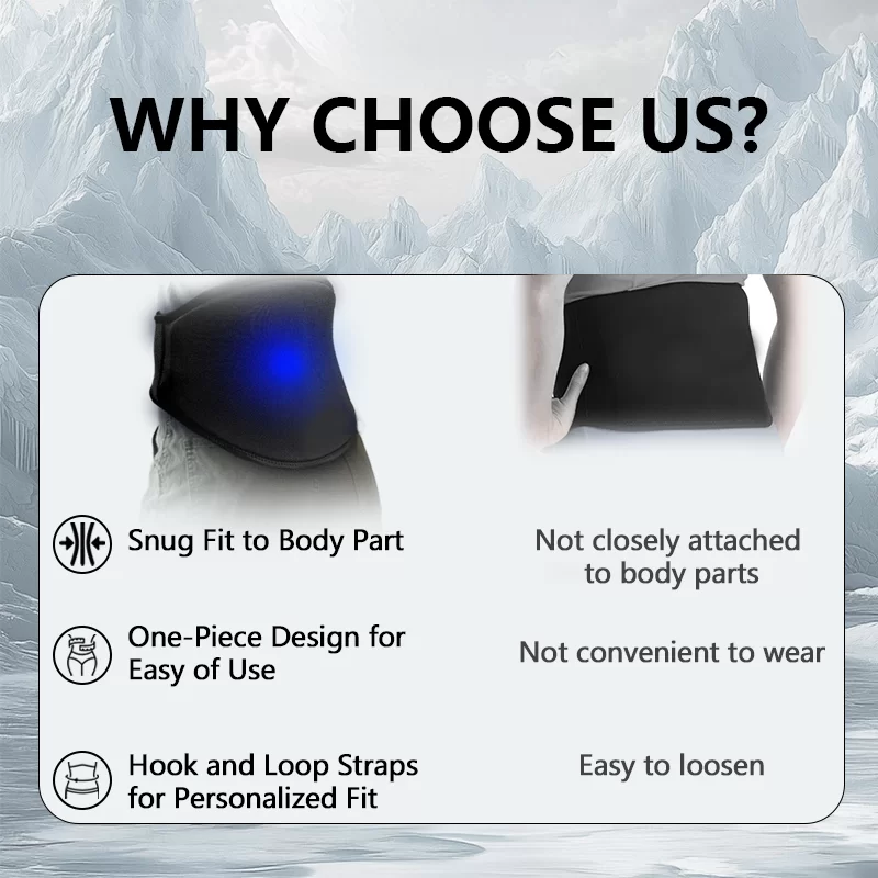 لفافة خصر مضغوطة باردة قابلة للتعديل لتخفيف الألم والتعافي