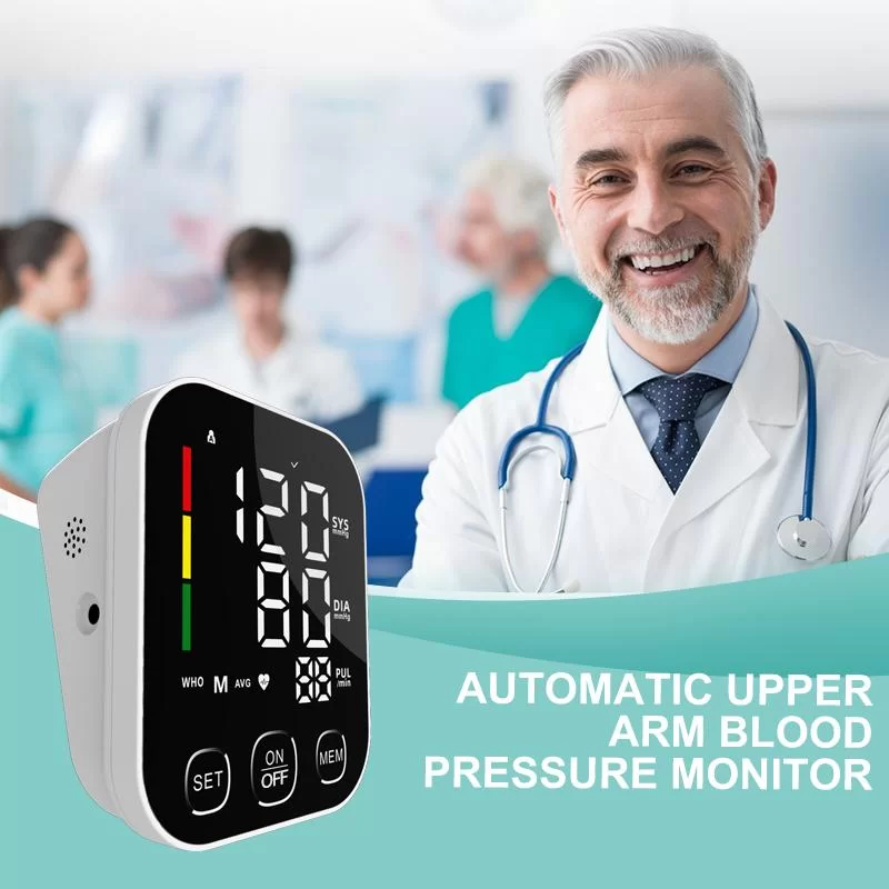 جهاز قياس ضغط الدم الرقمي الذكي من أعلى الذراع مع سوار كبير