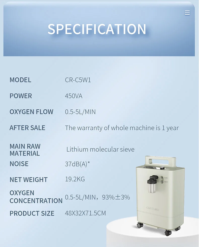 CE ISO Certified Oxygen Generator for Home Use