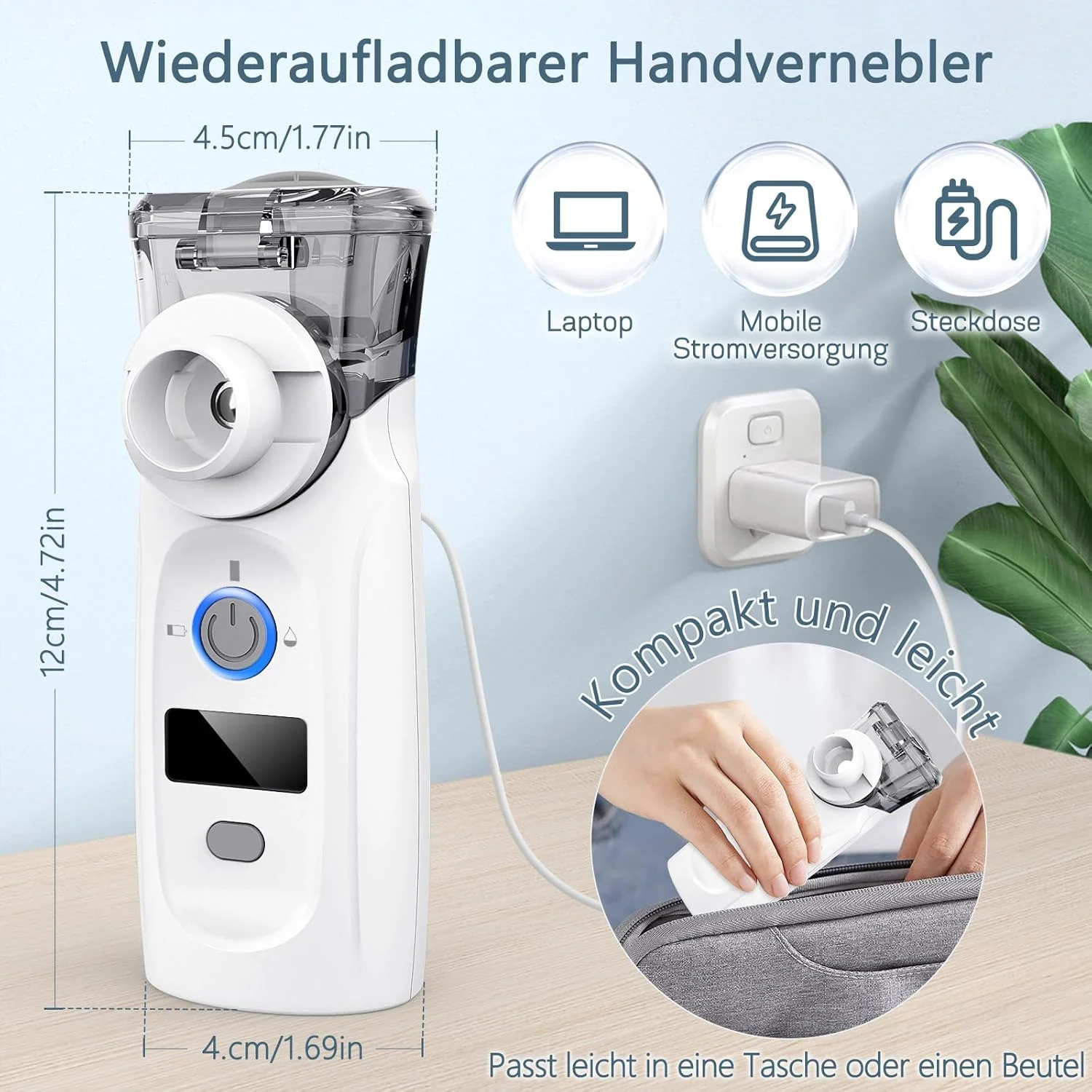 Portable Handheld Nebulizer for Respiratory Therapy