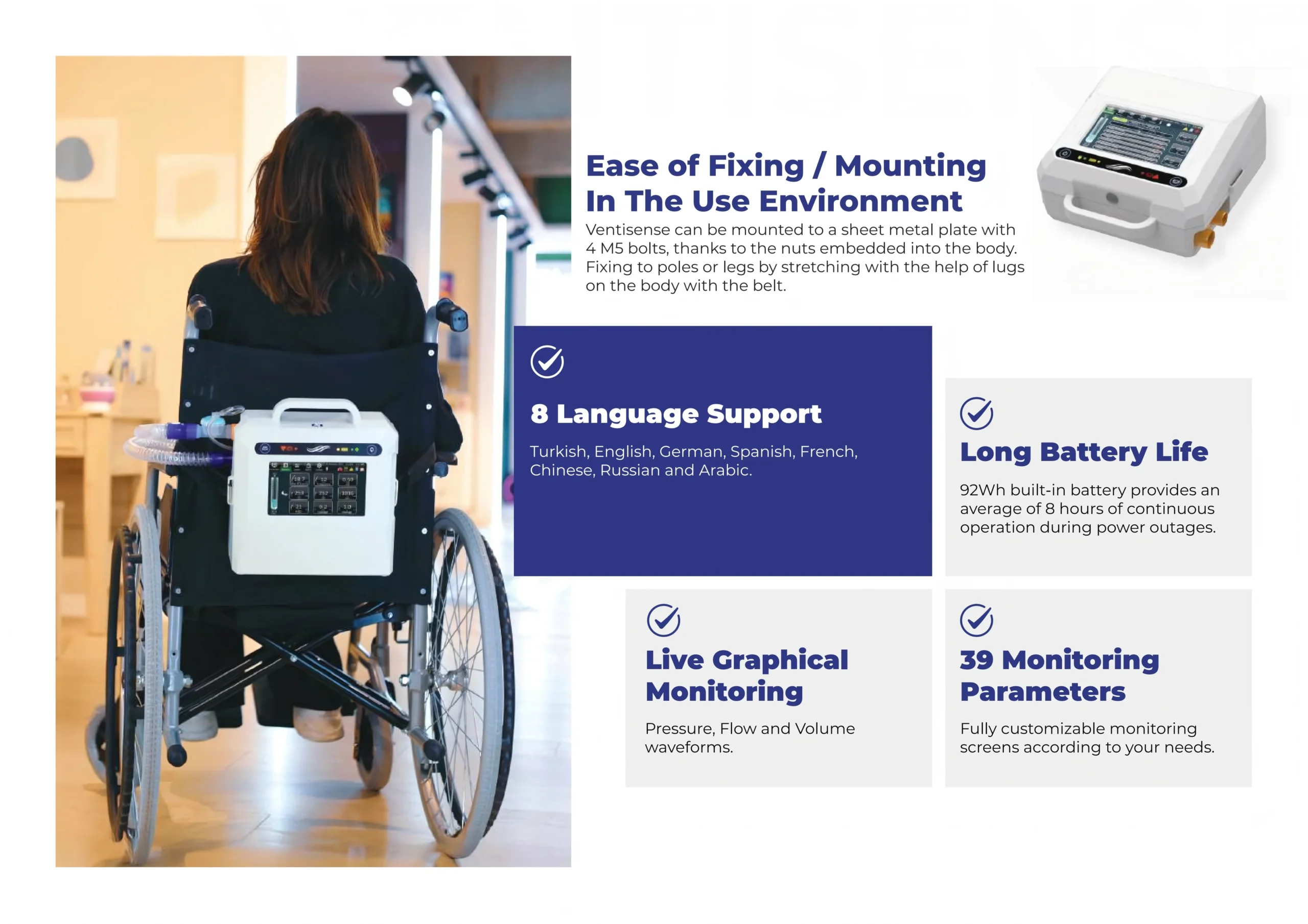 Medical Respiratory Ventilator for Homecare & Clinical Support